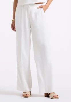 Adelina Women's Linen Blend Wide-Leg Pants, Off-White - WB0027P