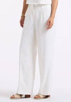Adelina Women's Linen Blend Wide-Leg Pants, Off-White - WB0027P