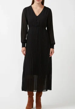 Amalfi Women's Long Sleeve V-neck Dress, Black - WD0018H