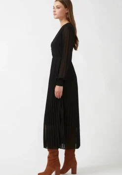 Amalfi Women's Long Sleeve V-neck Dress, Black - WD0018H