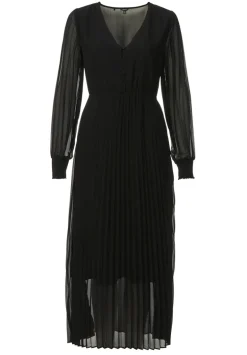Amalfi Women's Long Sleeve V-neck Dress, Black - WD0018H