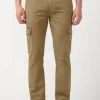 Cargo Joe Men's Straight Leg Pants in Dark Beige - BM22929