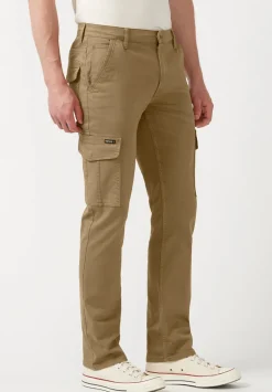 Cargo Joe Men's Straight Leg Pants in Dark Beige - BM22929