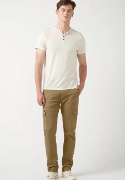 Cargo Joe Men's Straight Leg Pants in Dark Beige - BM22929
