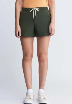 Casiane Women’s drawstring Shorts, Olive Green - WB0004P