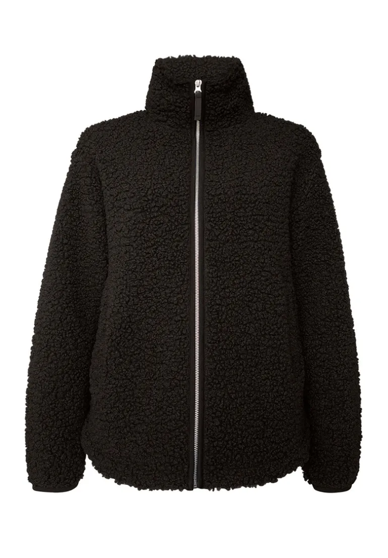 Caterina Women's Full Zip Sherpa Jacket, Black - JK0015F