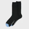 Classic Dress Socks With Heather Blue Contrast Toe - BUMC001