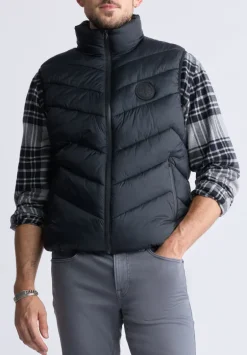 Davies Men's Puffer Vest, Black - OBMEF007