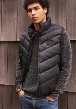 Davies Men's Puffer Vest, Black - OBMEF007