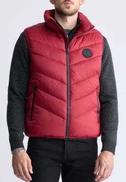 Davies Men's Puffer Vest, Chilli - OBMEF007