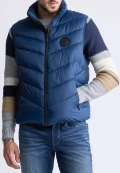 Davies Men's Puffer Vest, Navy - OBMEF007