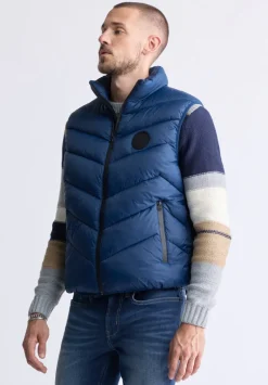 Davies Men's Puffer Vest, Navy - OBMEF007