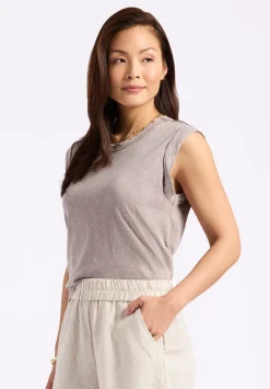 Elayne Women’s Sleeveless Top, Driftwood Brown - KT0230P
