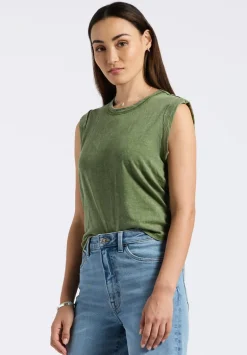 Elayne Women’s Sleeveless Top, Bronze Green - KT0230P