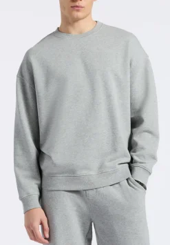 Famke Men's Relaxed Crewneck Sweatshirt, Heather Grey - BM24541