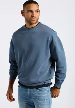 Famke Men's Relaxed Crewneck Sweatshirt, Mirage Blue - BM24541