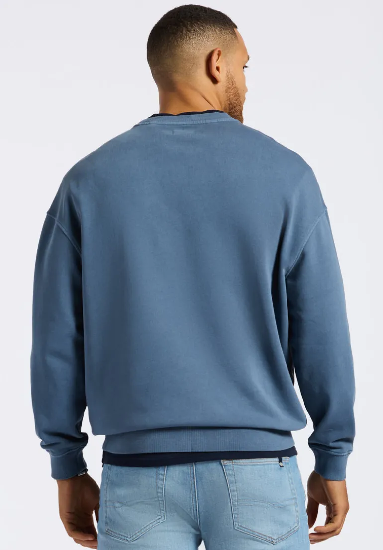 Famke Men's Relaxed Crewneck Sweatshirt, Mirage Blue - BM24541