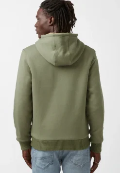 Fasox Men's Zip-Up Hooded Jacket with Sherpa Lining, Army green - BM24161