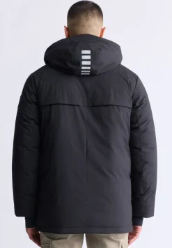 Gavin Men’s Mid-length Two-way Zip-up Classic Parka, Black - OBMFP001