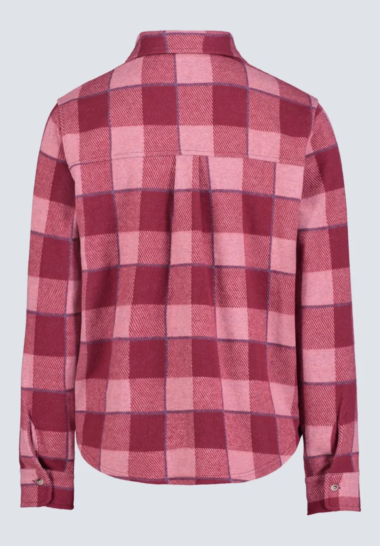 Georgie Women's Long-Sleeved Plaid Shirt, Beaujolais Red - KT0124F