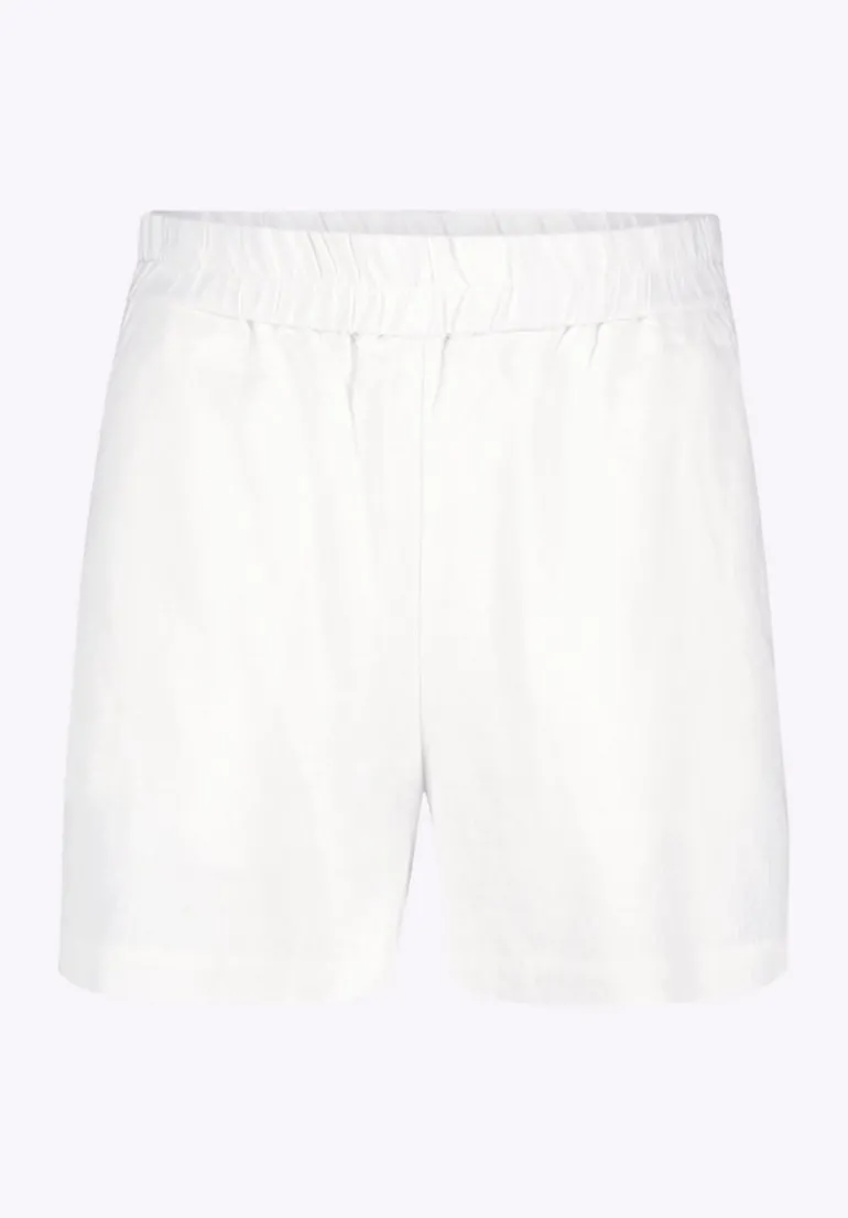 Giustina Women's Linen Blend High-Waisted Shorts, Off-White - WB0015P