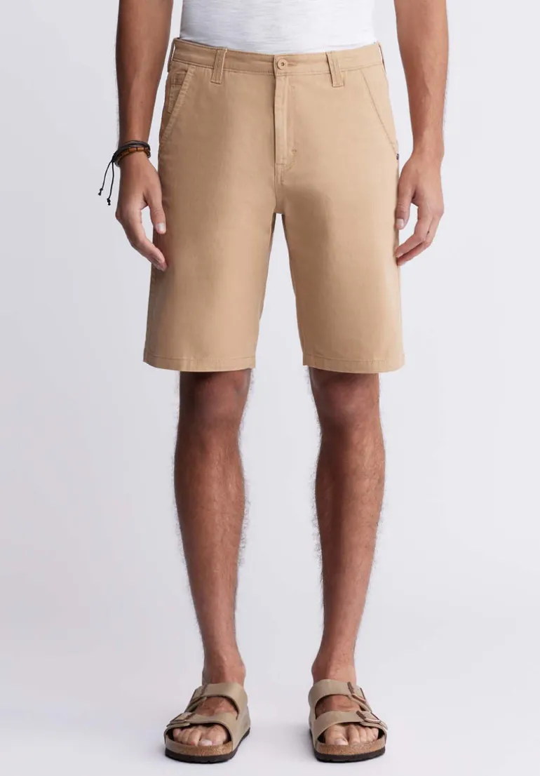 Hadrian Men's Flat Front Shorts, Tan - BM24266