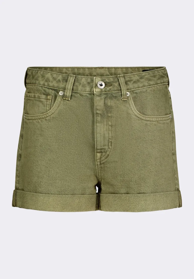 High Rise Relaxed Goldie Women's Shorts, Aloe Green - BL15963