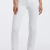 High Rise Straight Jayden Women's Pants, White - BL16085