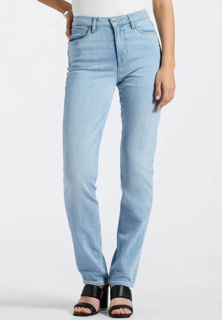 High Rise Straight Jayden Women's Jeans, Light & Soft Blue - BL15837