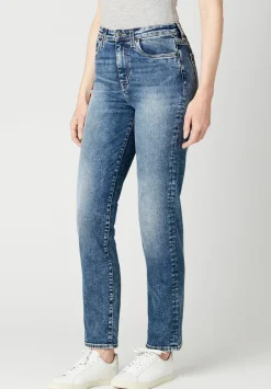 High Rise Straight Jayden Women's Jeans, Stonewashed Indigo - BL15836