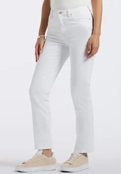 High Rise Straight Jayden Women's Pants, White - BL16085