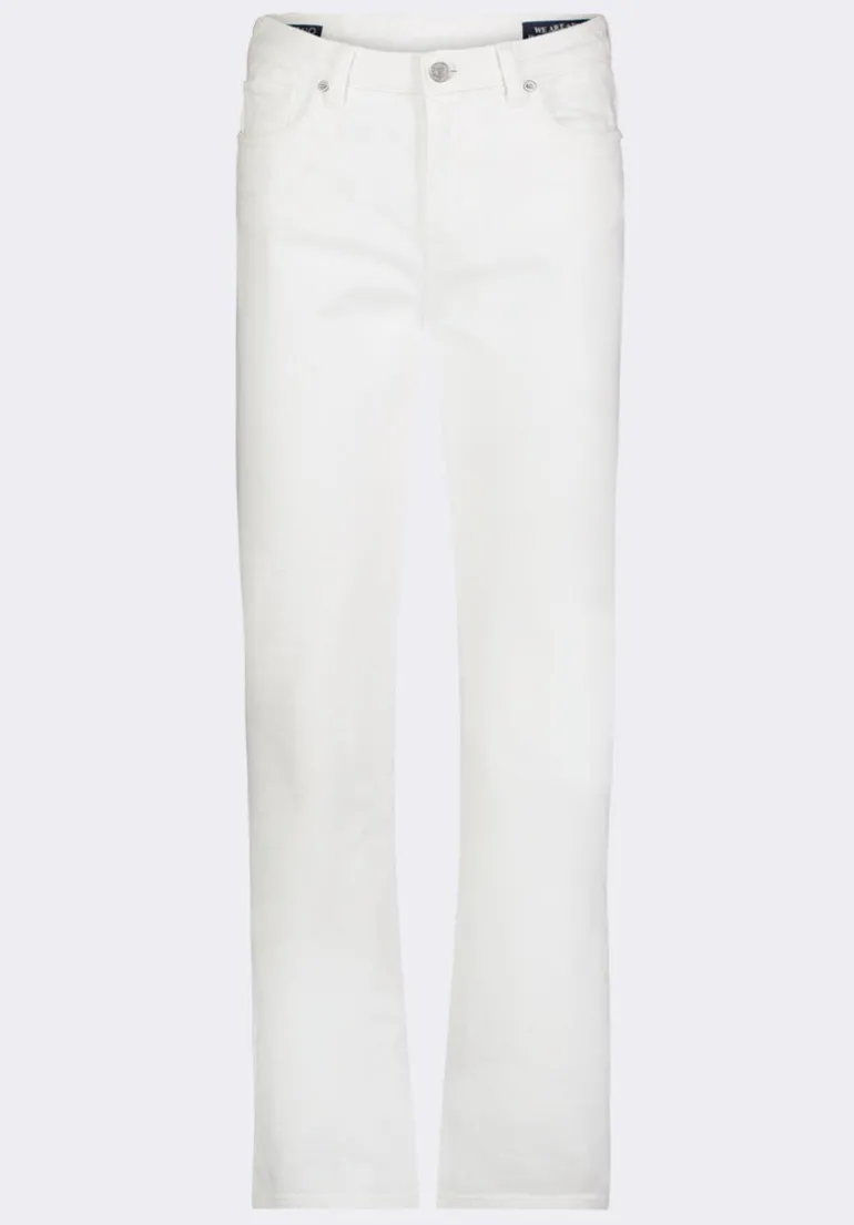 High Rise Straight Jayden Women's Pants, White - BL16085