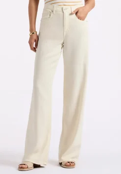High Rise Wide Leg Addie Women's Pants, Vanilla Ice - BL16083