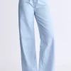 High Rise Wide Leg Alecia Women's Jeans, Light Vintage Blue - BL16011