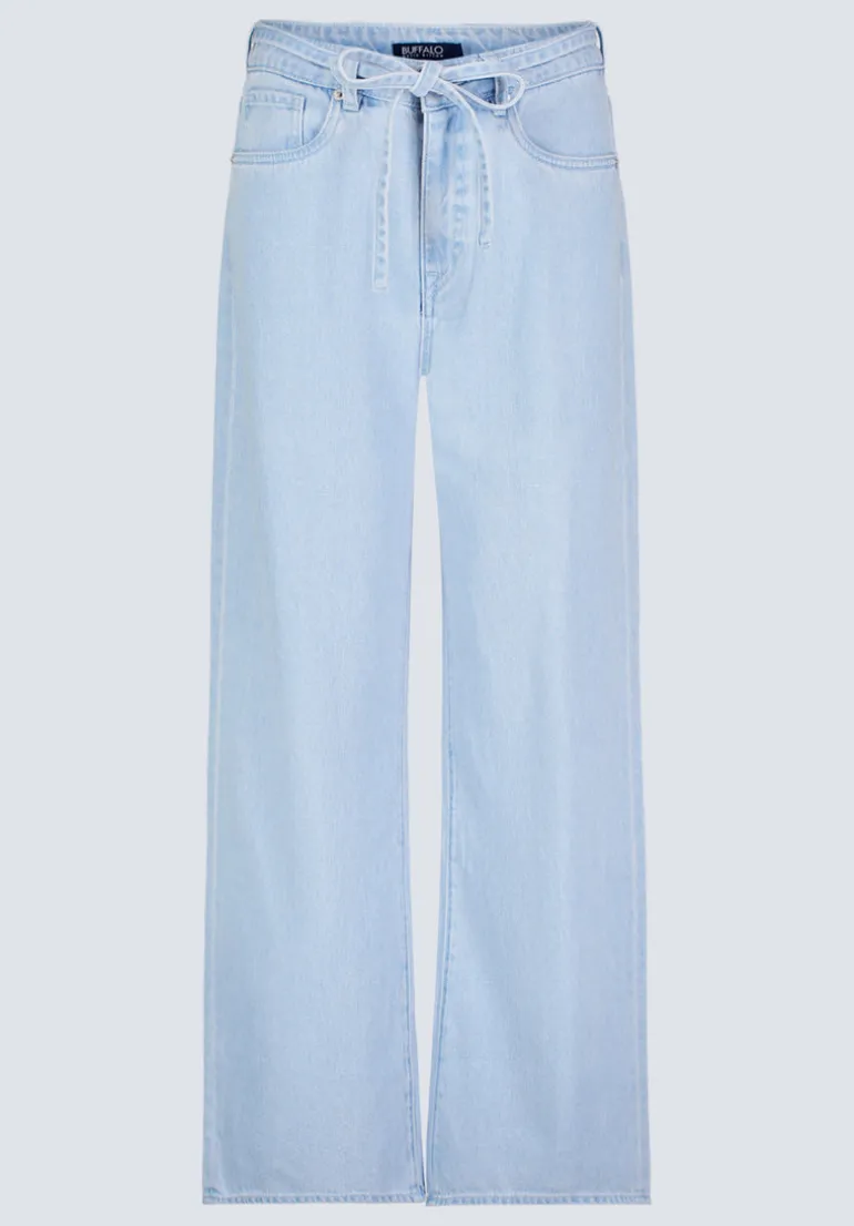 High Rise Wide Leg Alecia Women's Jeans, Light Vintage Blue - BL16011