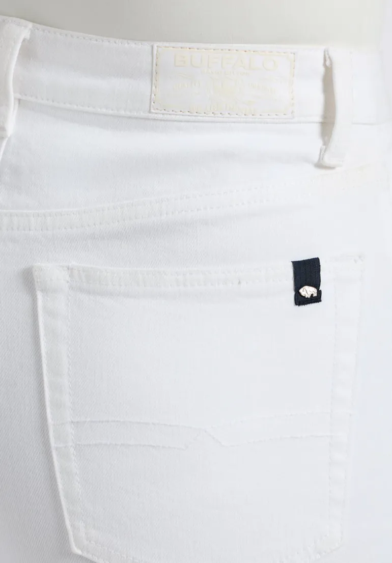 High Rise Wide Leg Cropped Addisson Women's Pants, White - BL16087