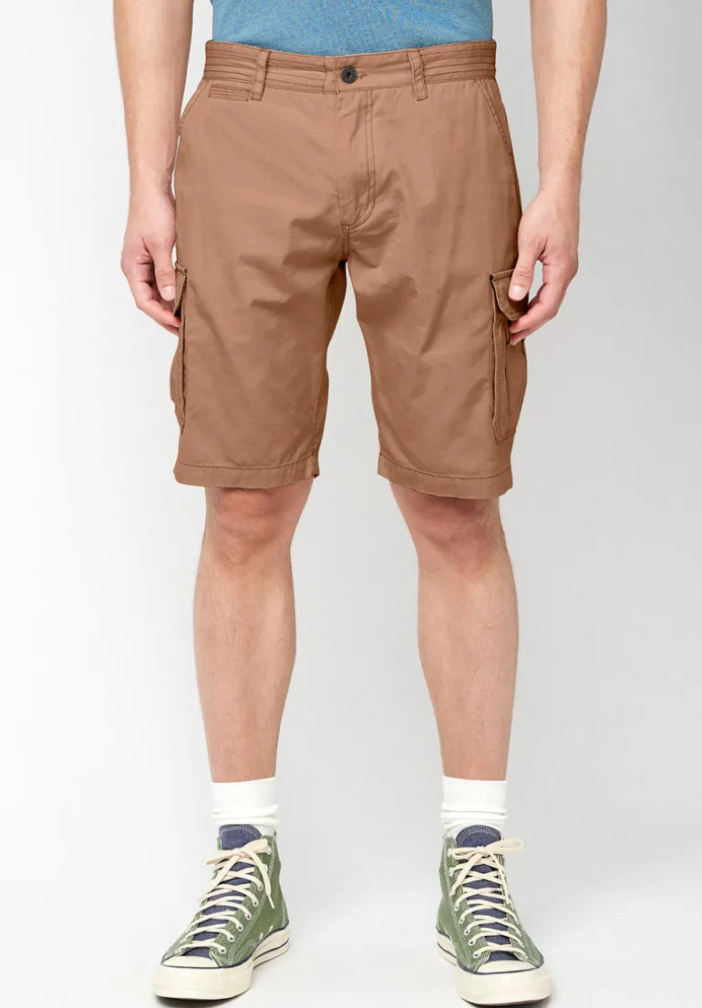 Hormoz Men's Cotton Cargo Shorts, Tan - BM23901
