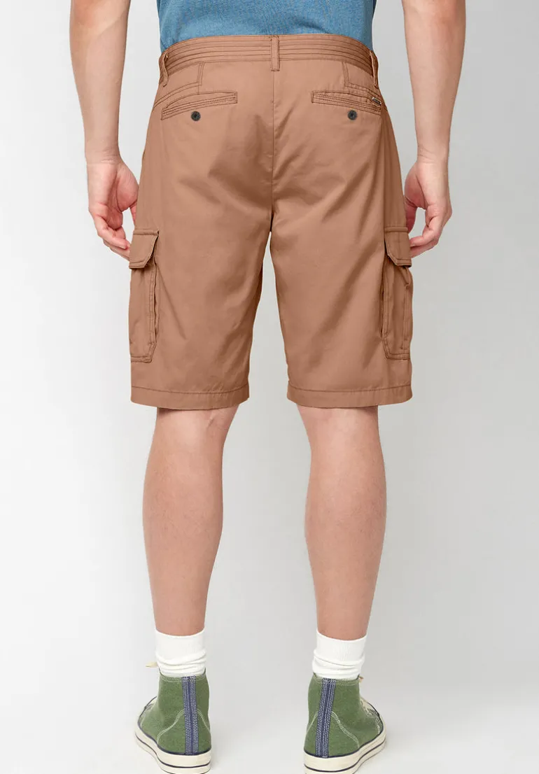 Hormoz Men's Cotton Cargo Shorts, Tan - BM23901
