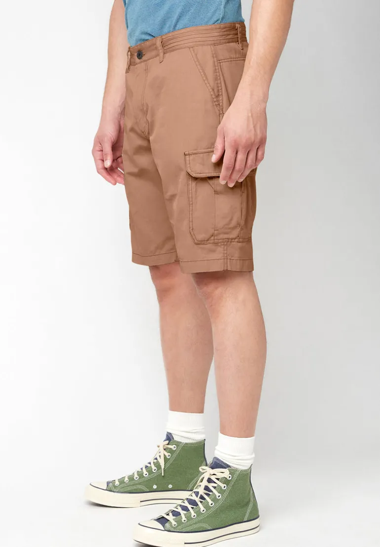 Hormoz Men's Cotton Cargo Shorts, Tan - BM23901