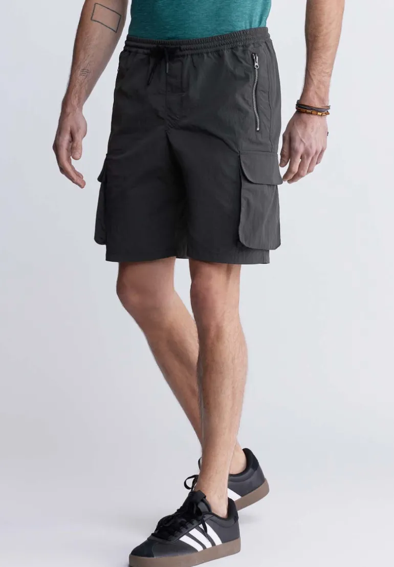 Hult Men’s Drawstring Cargo Shorts, Charcoal - BM24342