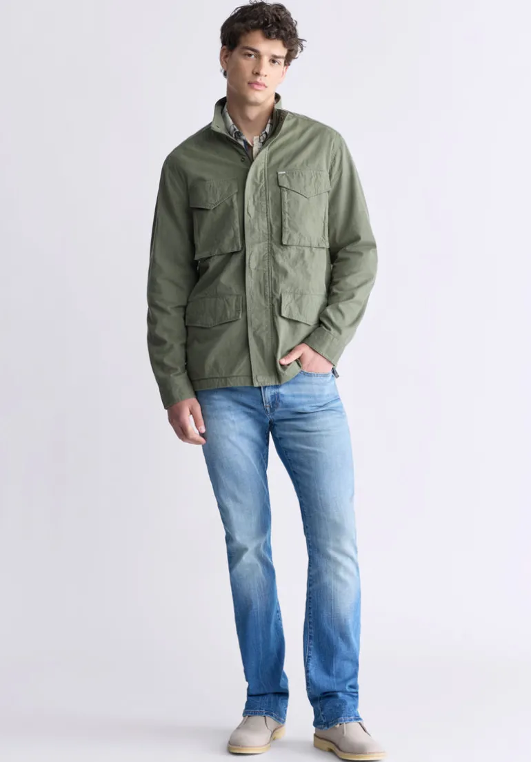 Jafom Men's Utility Jacket with Pockets, Army Green - BM24445