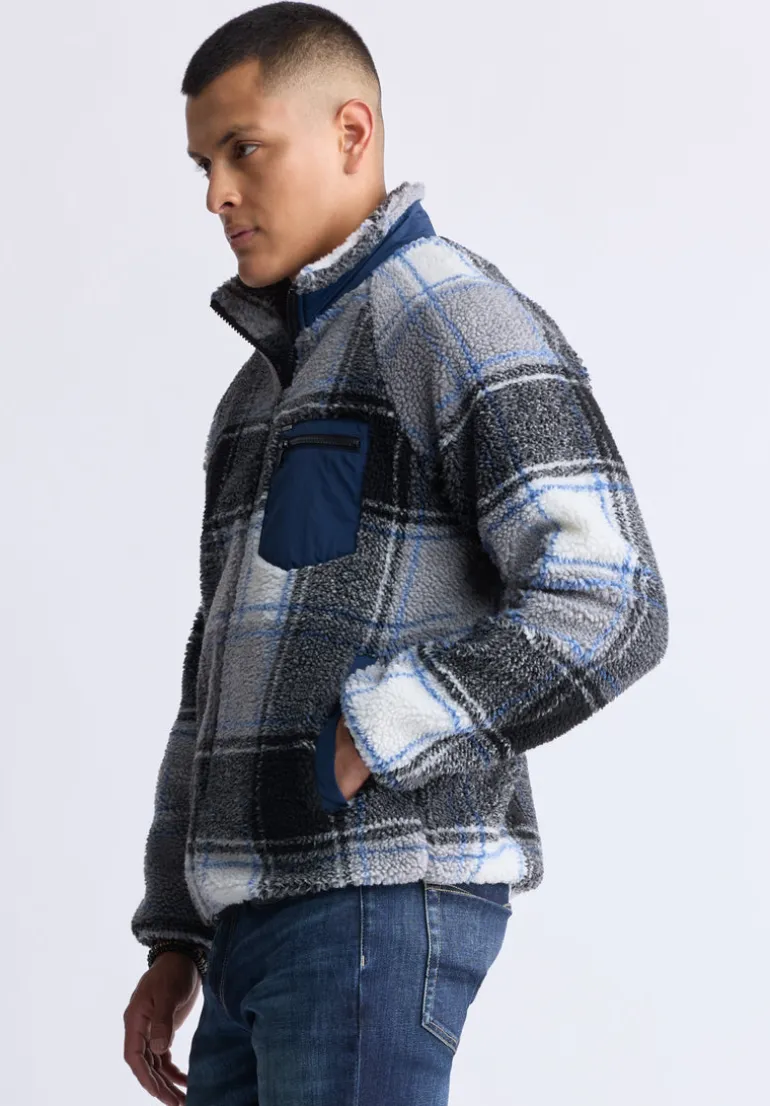 Jaik Men's Sherpa Bomber Jacket, Midnight Blue - BM24490