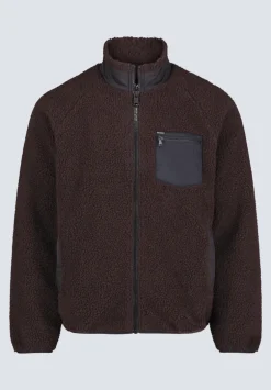 Jaik Men's Sherpa Bomber Jacket with Chest Pocket, Chocolate - BM24490