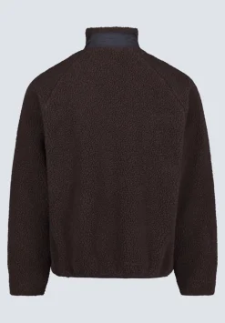 Jaik Men's Sherpa Bomber Jacket with Chest Pocket, Chocolate - BM24490