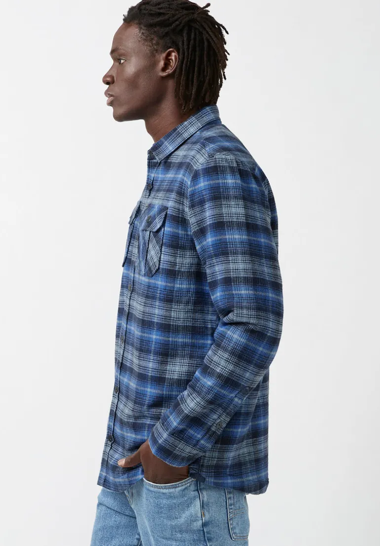 Jaral Men’s Shacket in Blue Plaid - BM24163