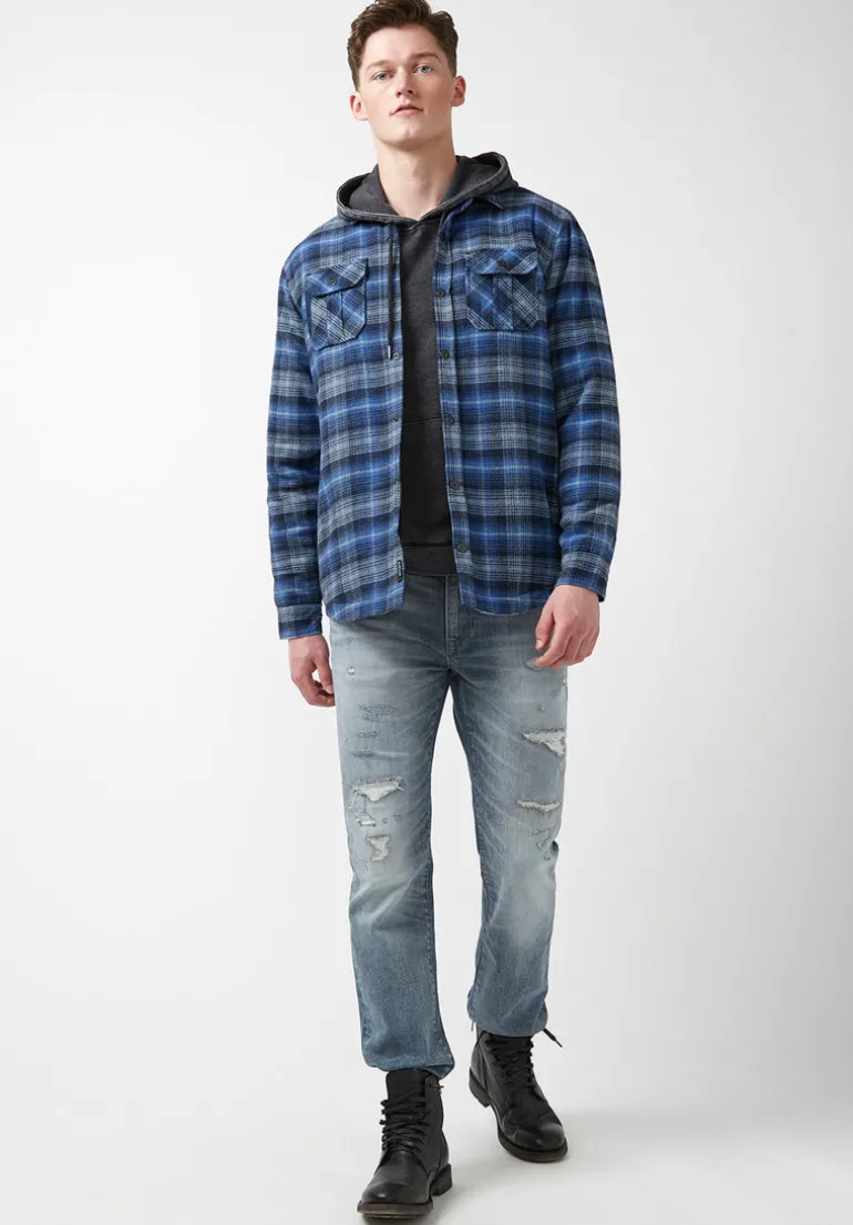 Jaral Men’s Shacket in Blue Plaid - BM24163