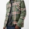 Jomon Men’s Shacket in Green Grey Plaid - BM24103