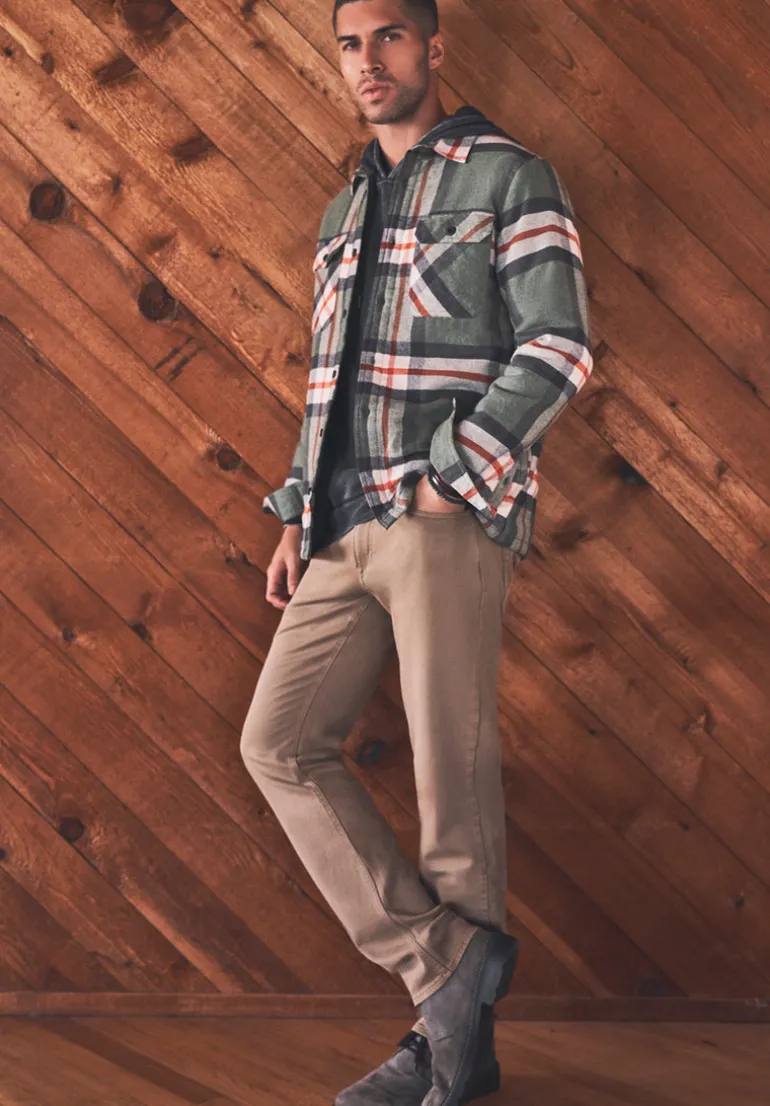 Jomon Men’s Shacket in Green Grey Plaid - BM24103