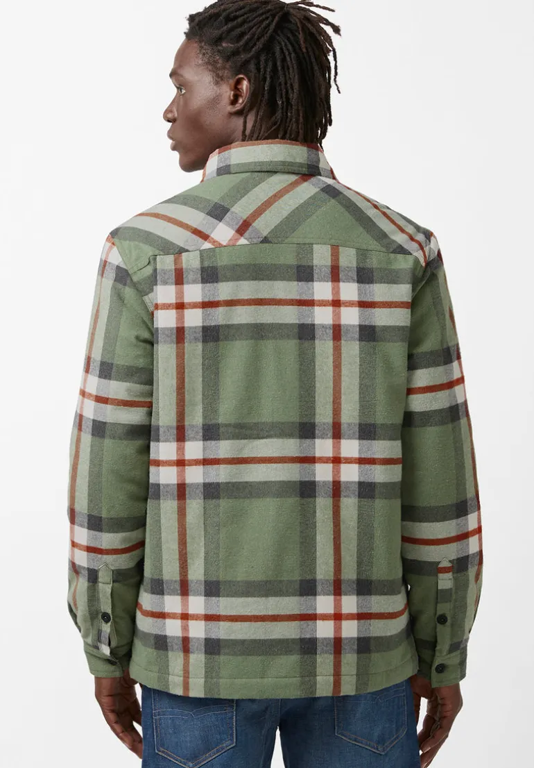 Jomon Men’s Shacket in Green Grey Plaid - BM24103