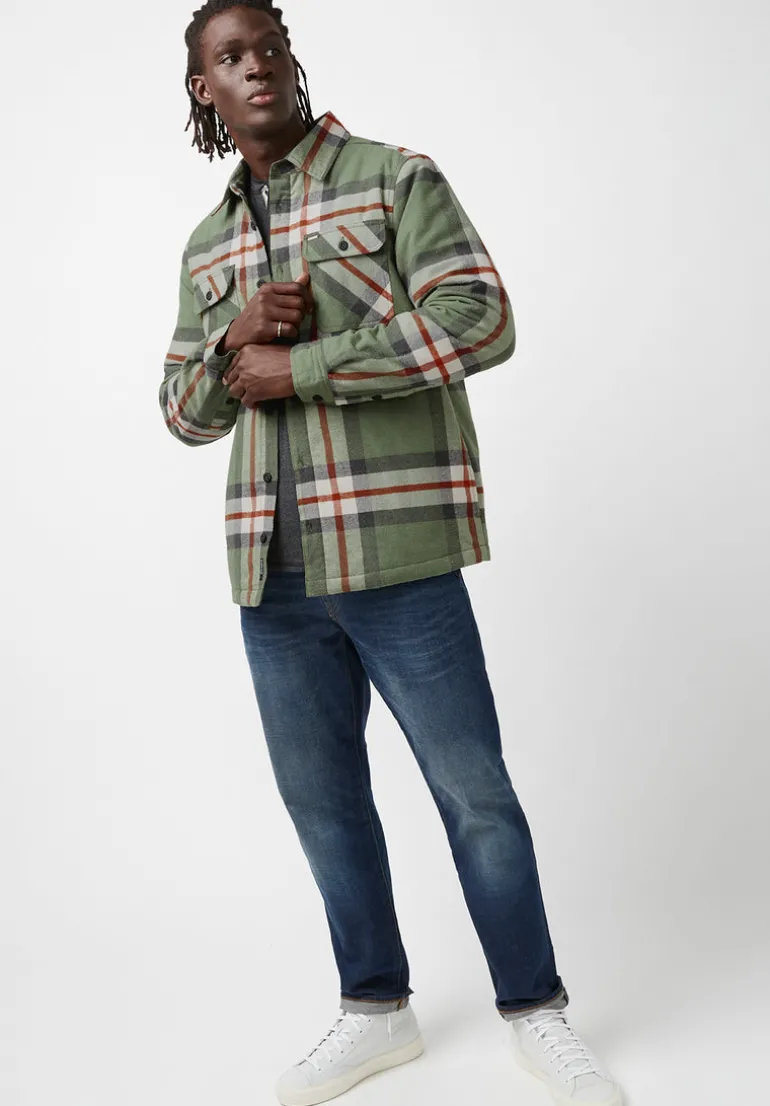 Jomon Men’s Shacket in Green Grey Plaid - BM24103